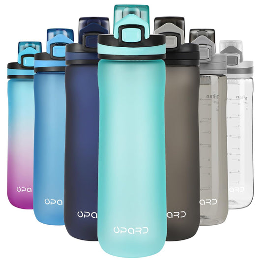 Opard Peak Water Bottle 20 Oz BPA Free Tritan Plastic Leak Proof Flip Top for School Kids Sports Gym Yoga Camping (Cyan)