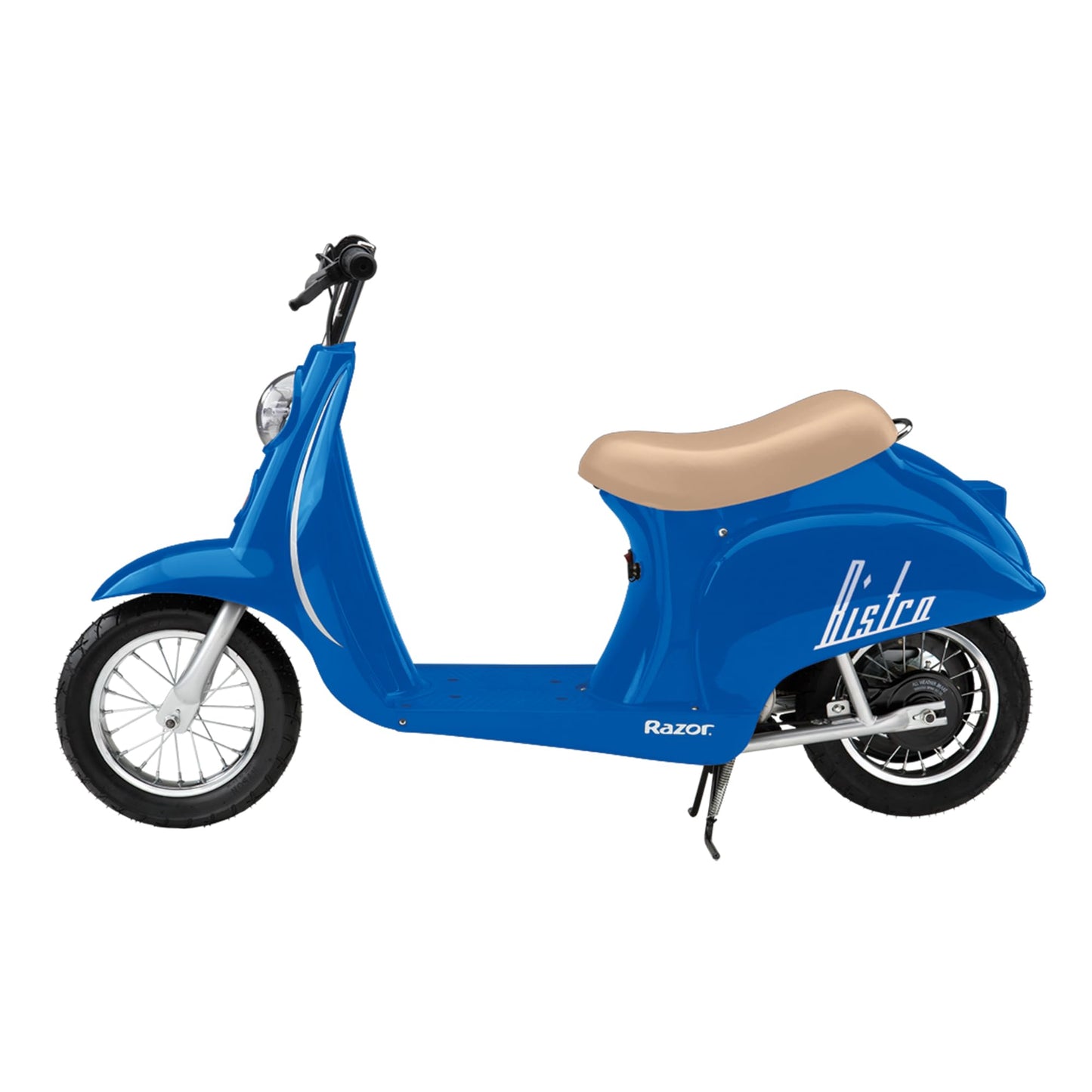 Razor Pocket Mod Miniature Euro 24V Electric Kids Ride on Retro Moped Scooter, Speeds Up to 15 Mph and 10 Mile Range, Ages 13+, Blue