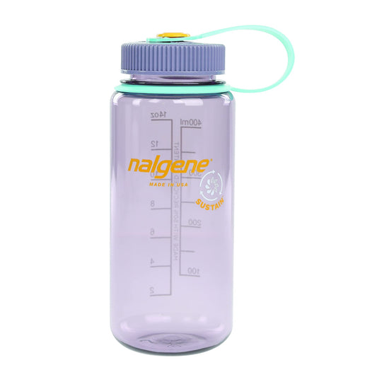 Nalgene Sustain Tritan BPA-Free Water Bottle Made with Material Derived From 50% Plastic Waste, 16 OZ, Wide Mouth (Aubergine Sustain )