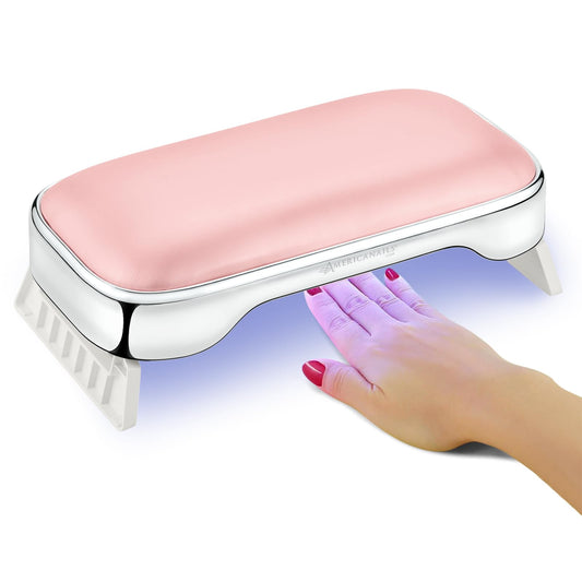 Americanails Cush'n Cure LED Nail Curing Lamp with Armrest, USB Type-C Power Input, Acetone-Resistant Finish, and Soft, Easy-to-Clean Armrest Cushion