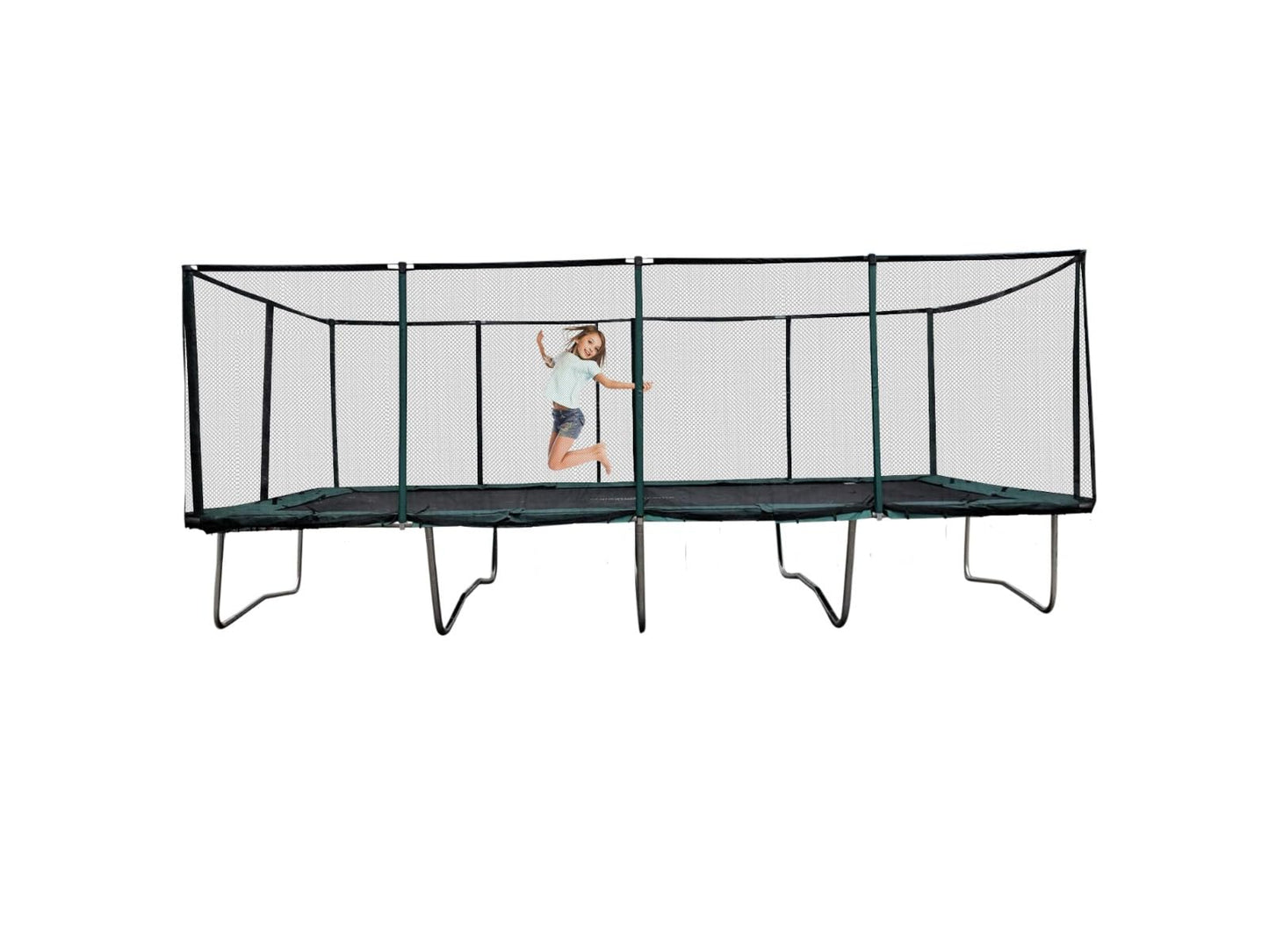 Happy Trampoline Pro Rectangle Trampoline 10x23 - Gymnastics Trampoline with Net Enclosure - Trampoline for Backyard Heavy Duty 750lbs Jumping Capacity - Commercial Grade Outdoor Trampoline
