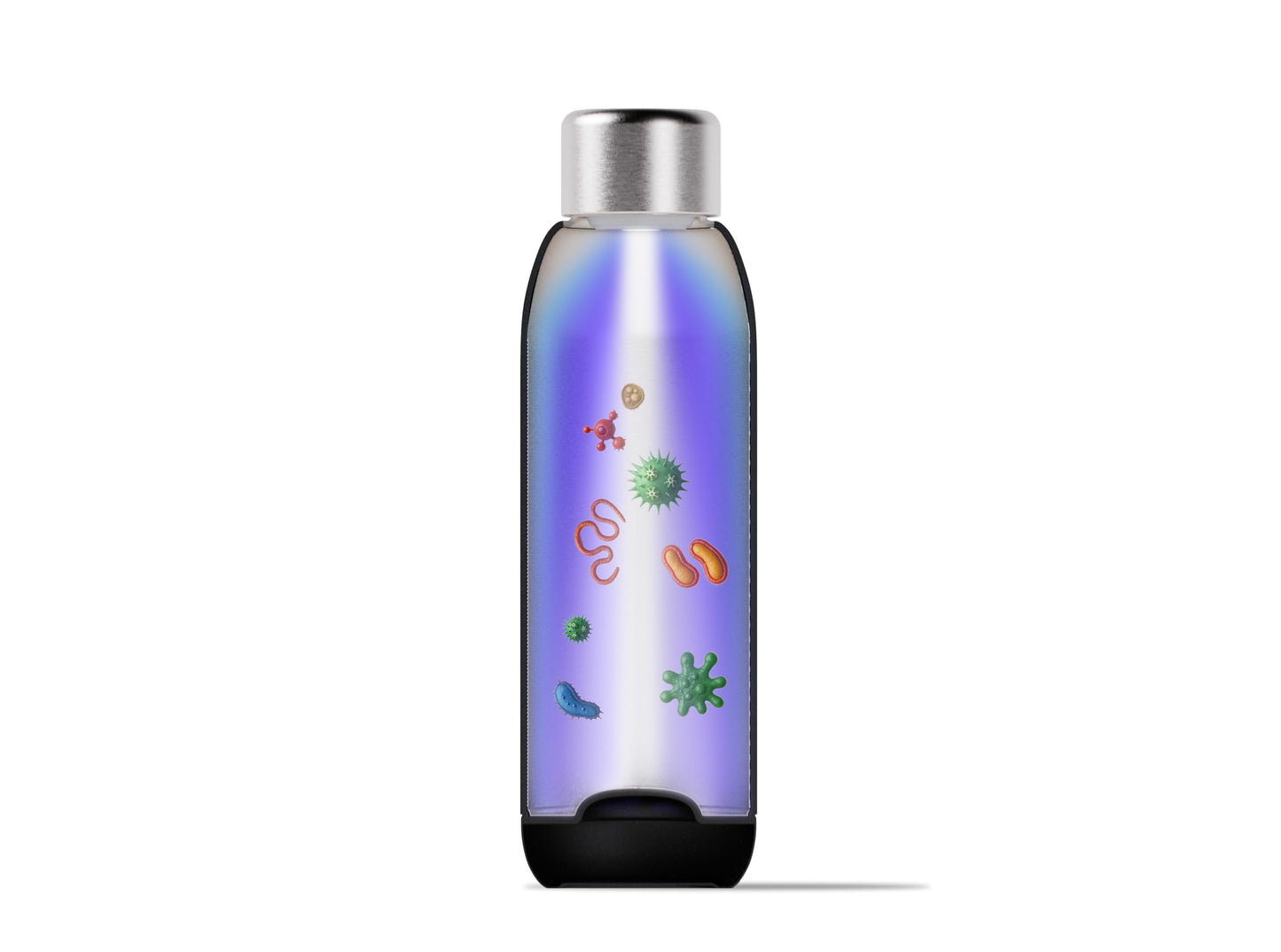 FIRSTHEALTH UV Self Cleaning and Water Purifying Bottle -18 Ounce Insulated Rechargeable Stainless-Steel Tumbler, Reusable, Kills 99.9% of Germs, Bacteria. Keeps Hot for 12-HR or Cold for 24-HR