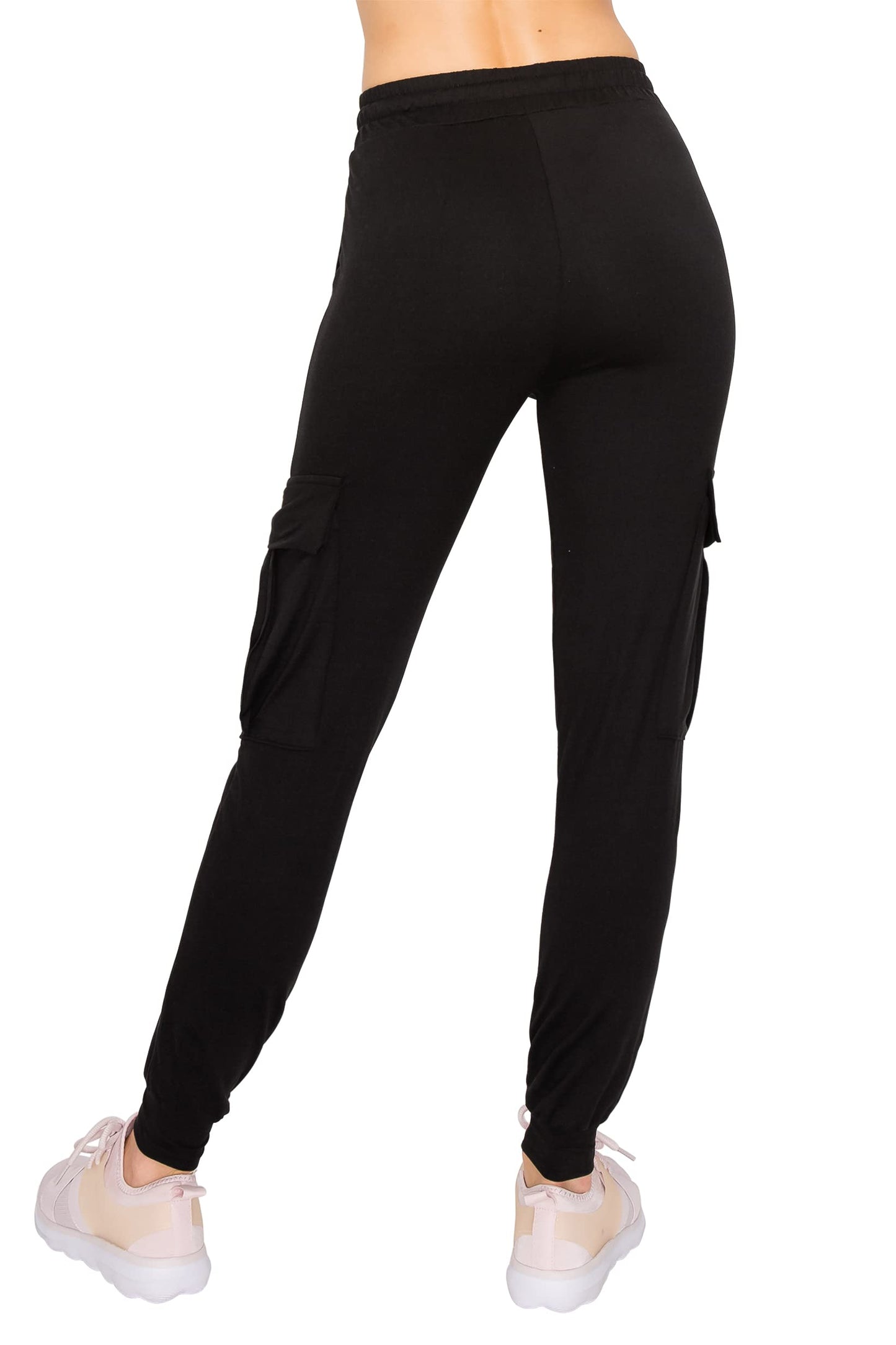 ALWAYS Fleece Cargo Jogger for Women - Soft Cozy Casual Warm Lounge Winter Sweatpants with Pockets Black M