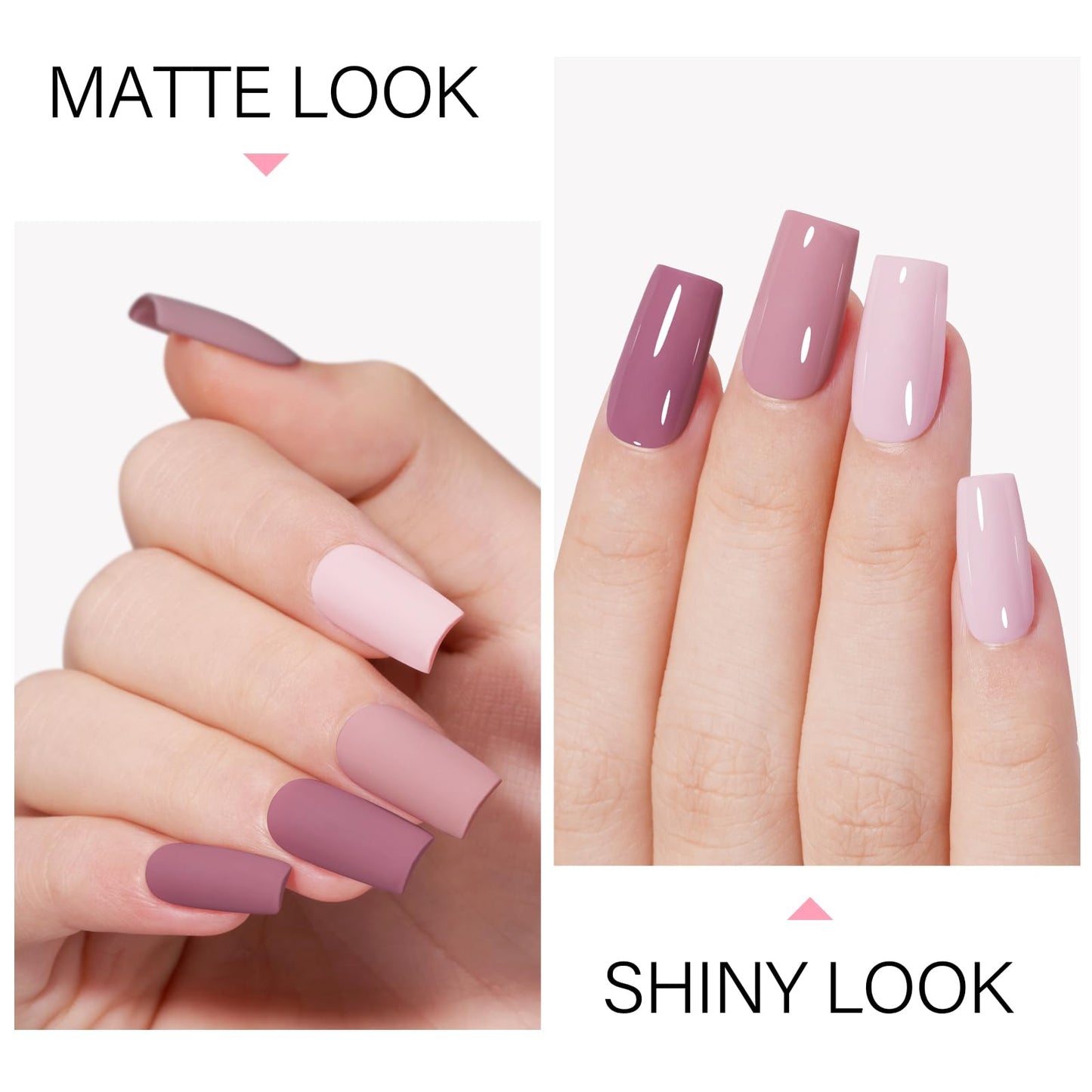 Aillsa Light Pink Gel Nail Polish Nude, Baby Pink, Winter Mauve Gel, French Nails Art, Natural Nail Polish, Soak Off, 0.51 Fl Oz