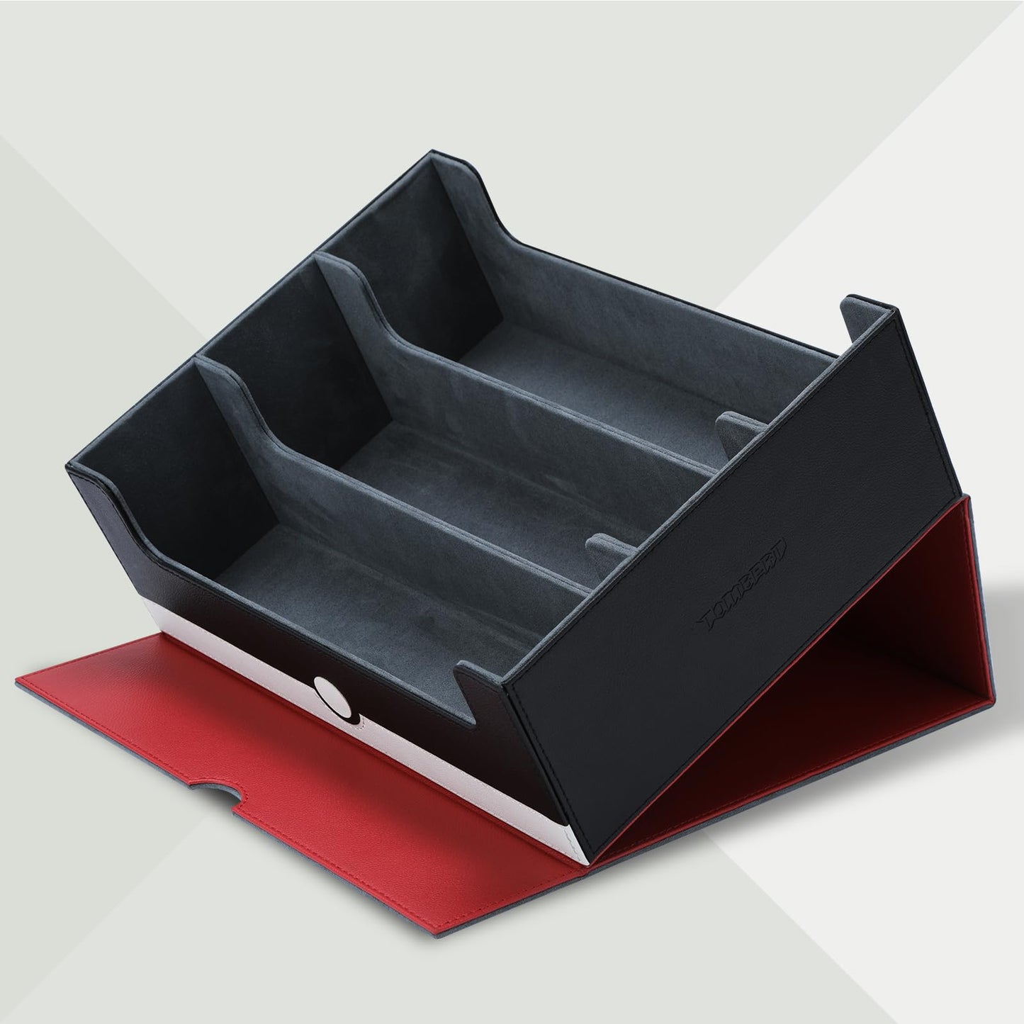 tombert Premium Trading Card Storage Box TCG Deck Case Holds 1000+ Sleeved Cards for MTG, YuGiOh, Uno, TCG, Sport Cards and Strong Magnet Closure (White & Red)