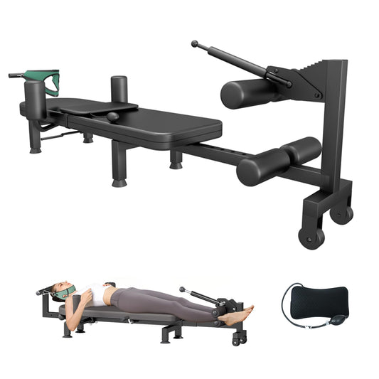 Aplsrhun Fitness Full Body Traction Bed, Massage Cervical Traction Table & Lumbar Traction Bed, Stretch Decompression Machine for Tension Relief, Lumbar Stretching (Black)