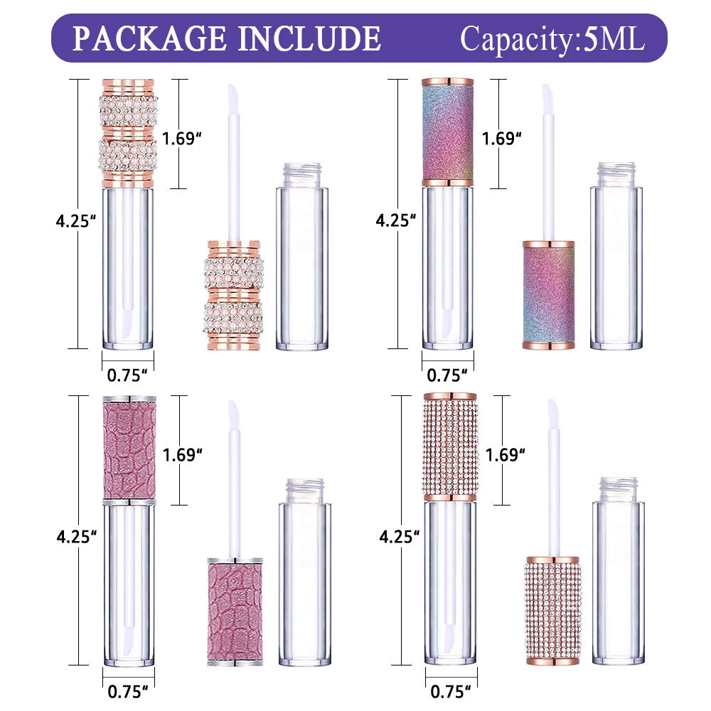 AMORIX 20 Pack Diamond Lip Gloss Tubes + 50 Pack Diamond Lip Gloss Tubes