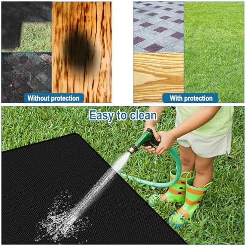 Outdoor Grill Mat - 60x40 Inch Double-Sided Fireproof Deck and Patio Protector, Waterproof Oil-Proof BBQ Mat for Under Grill, Fire Pit or Fireplace, Heavy Duty Grill Floor Pad
