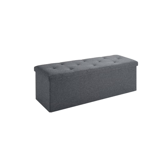 SANODESK 43" Folding Storage Ottoman Bench, Ottoman Foot Rest, End of Bed Bench, Storage Chest, Load 250lb, for Living Room, Bedroom, Entryway，Grey