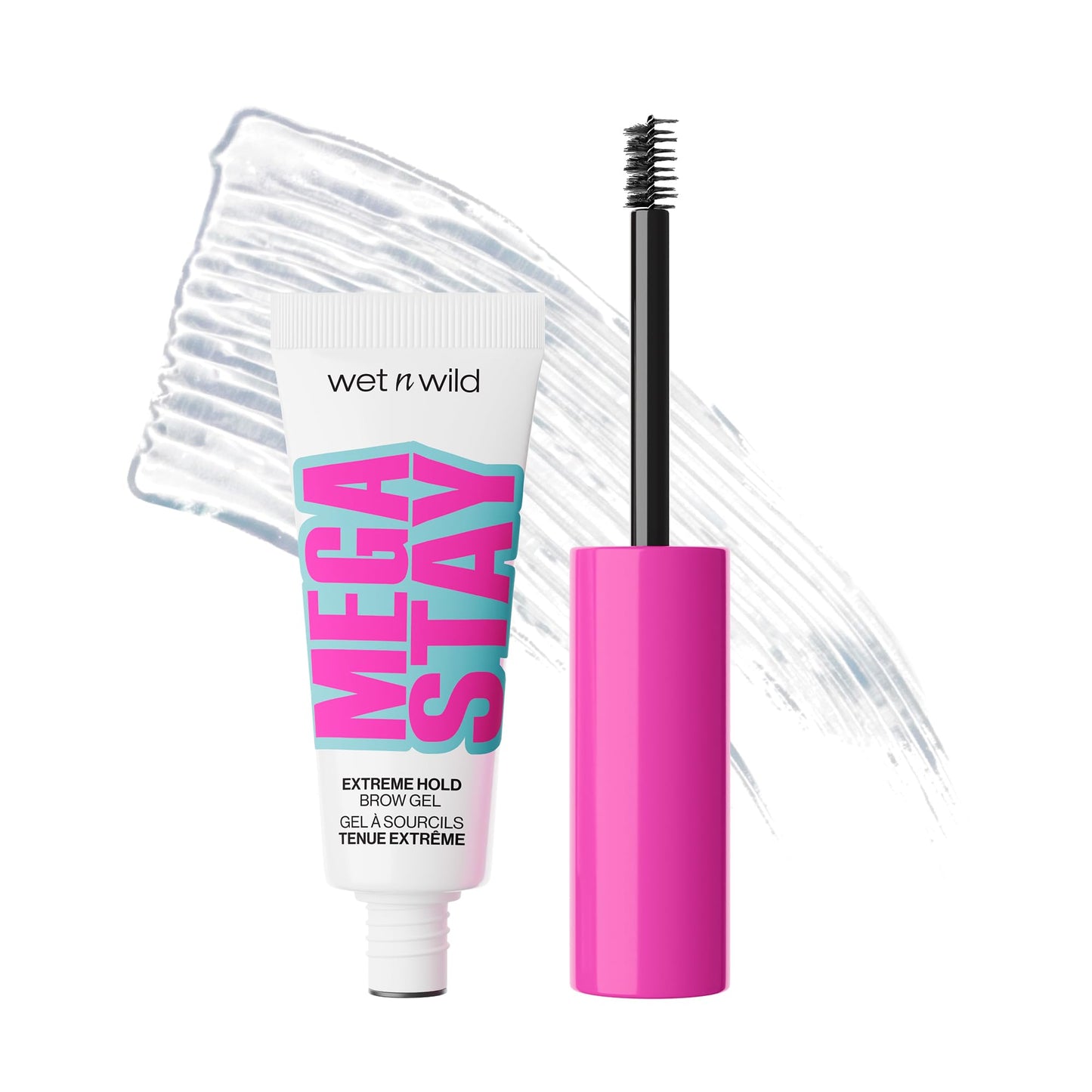 wet n wild Mega Stay Extreme Hold Brow Gel, Lightweight, Non-Sticky & Flake-Free Formula, Long-Lasting 16-Hour Wear, Sculpted & Laminated Brow Look, Easy Application, Cruelty-Free & Vegan - Clear