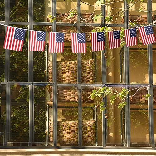 American Flag, DDMY American Flags for Outside Decor 36 Feet 40 Flags USA Flag Banner, American Flag Banner Perfect for Memorial Day/4th of July Independence Day/Patriotic Events/Labor Day Decor