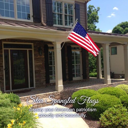 American Flag 3x5-100% Made In USA using Tough, Long Lasting Nylon Built for Outdoor Use, Featuring Embroidered Stars and Sewn Stripes plus Superior Quadruple Stitching on Fly End