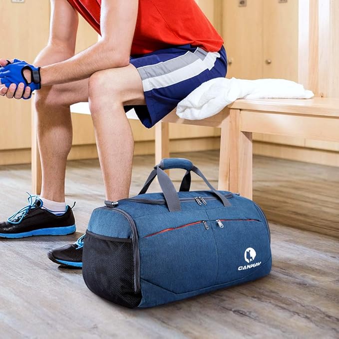 Canway Sports Gym Bag, Travel Duffel bag with Wet Pocket & Shoes Compartment for men women, 45L/40L, Lightweight