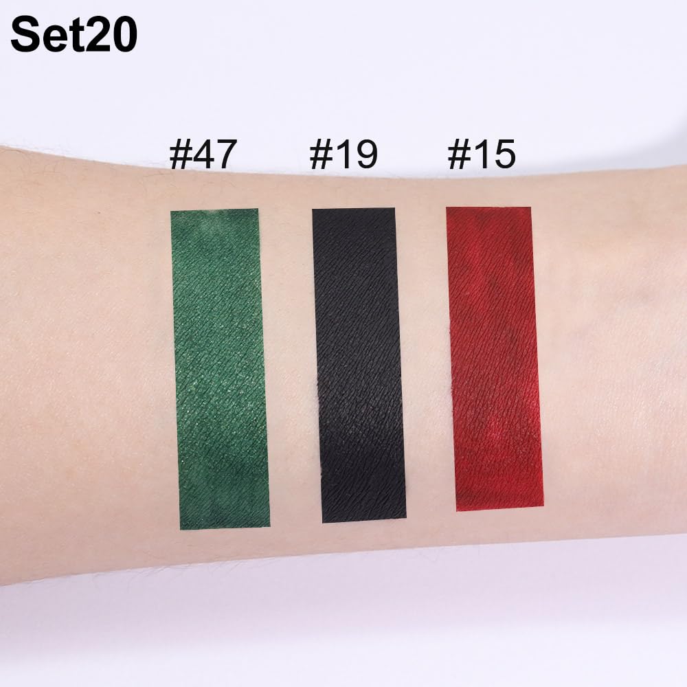 AMY'S DIARY Dark Red Green Black Matte Plum Liquid Lipstick 3Pcs Sets,224-hour Lipstick Long Lasting Permanent L Magic Lipstick Waterproof Lip Stain 24 Smudge Waterproof for Women (Set20)