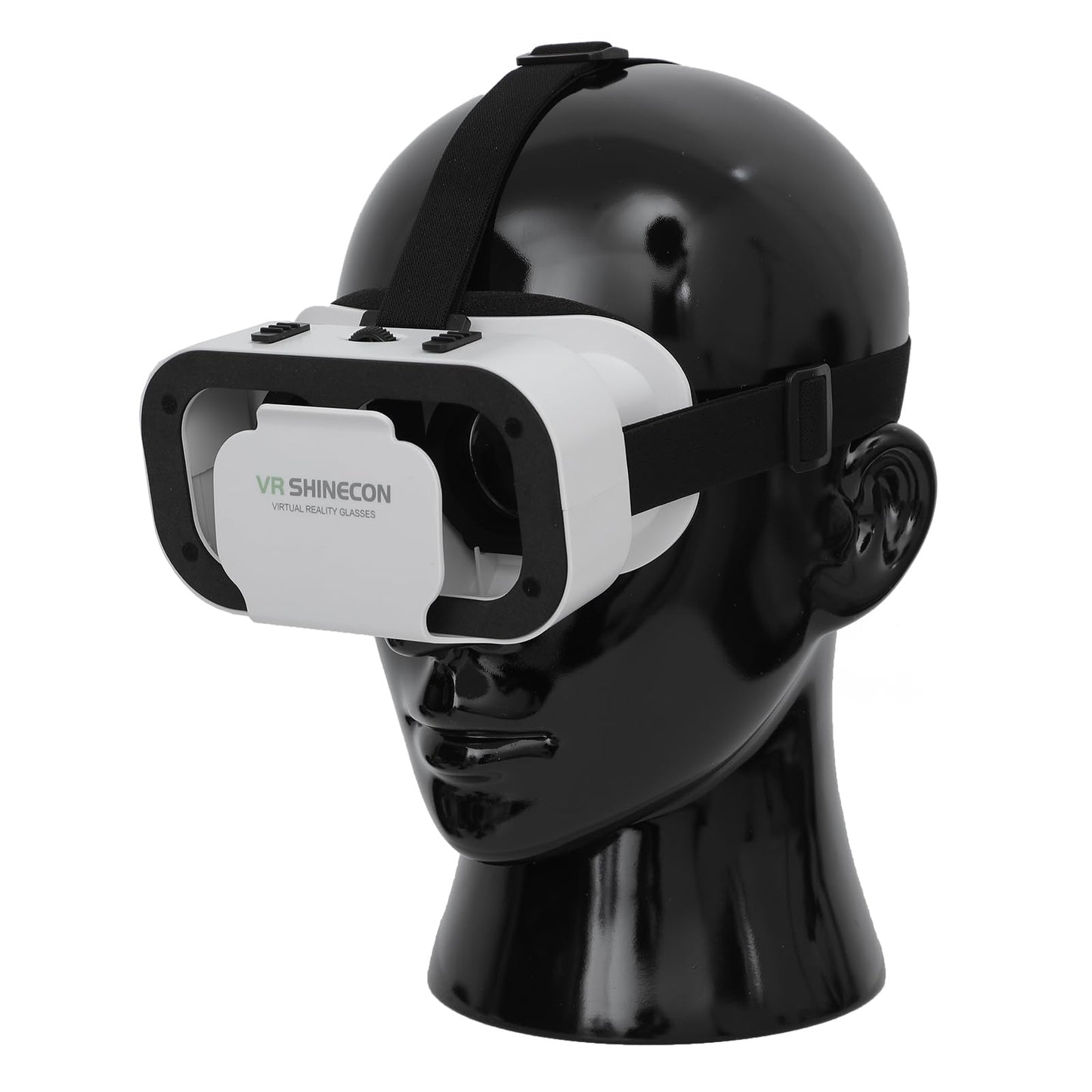 AMLUCKS Male Mannequin Head Professional PVC Manikin Head for Display Wigs Hats Headphone Mask Sunglasses Scarf Jewelry Display Stand (Bright Black)