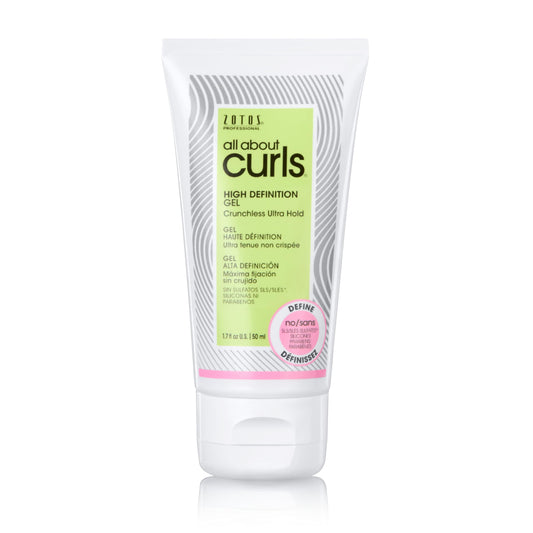 ALL ABOUT CURLS High Definition Gel | For Curly Hair Styling | Travel Size | Alcohol-Free | Moisturize, Define & Enhance Texture | Reduce Frizz & Boost Shine | Crunchless Ultra Hold | 1.7 Fl Oz