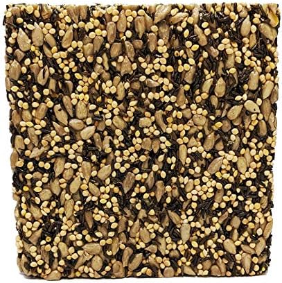 Songbird Treats Seed Bars | 12 Pack of 8 oz Bird Seed Cakes for Wild Birds (Happy Finch)