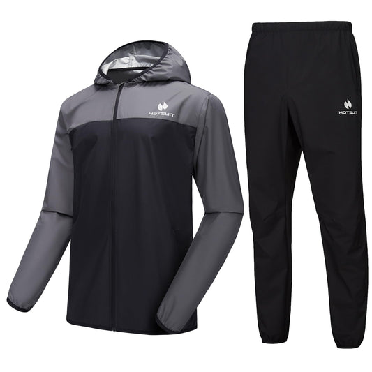 HOTSUIT Sauna Suit for Men Sweat Suits Gym Workout Exercise Sauna Jacket Pant Full Body, Gray, S