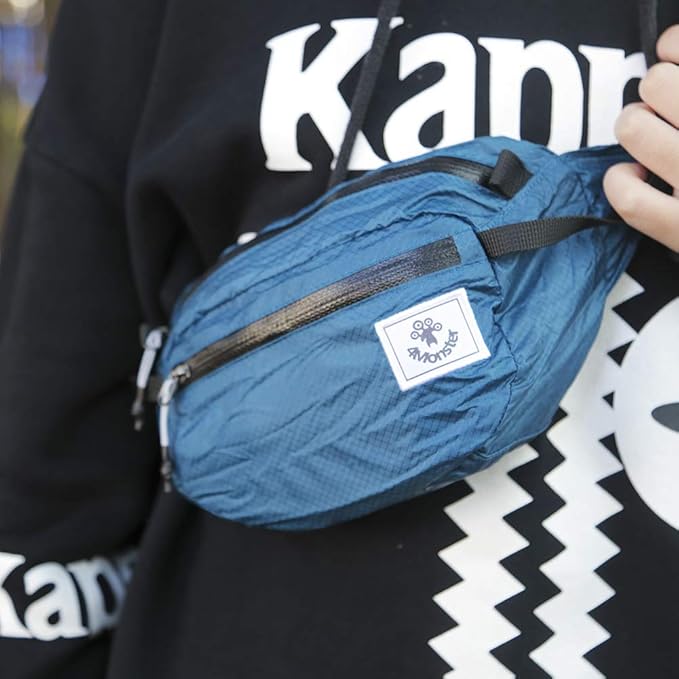 4Monster Hiking Waist Packs Portable,Water Resistant Fanny Bag with Adjustable Strap,Lightweight Crossbody Chest Bag Slim Bag