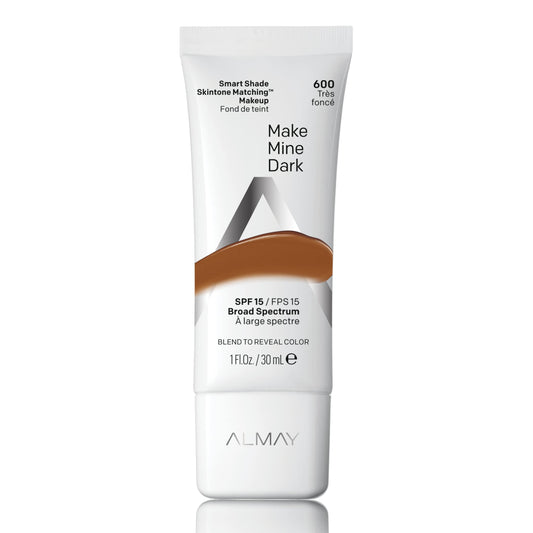 Almay Smart Shade Skintone Matching Makeup, Hypoallergenic, Cruelty Free, Oil Free, -Fragrance Free, Dermatologist Tested Foundation with SPF 15, Make Mine Dark, 1oz