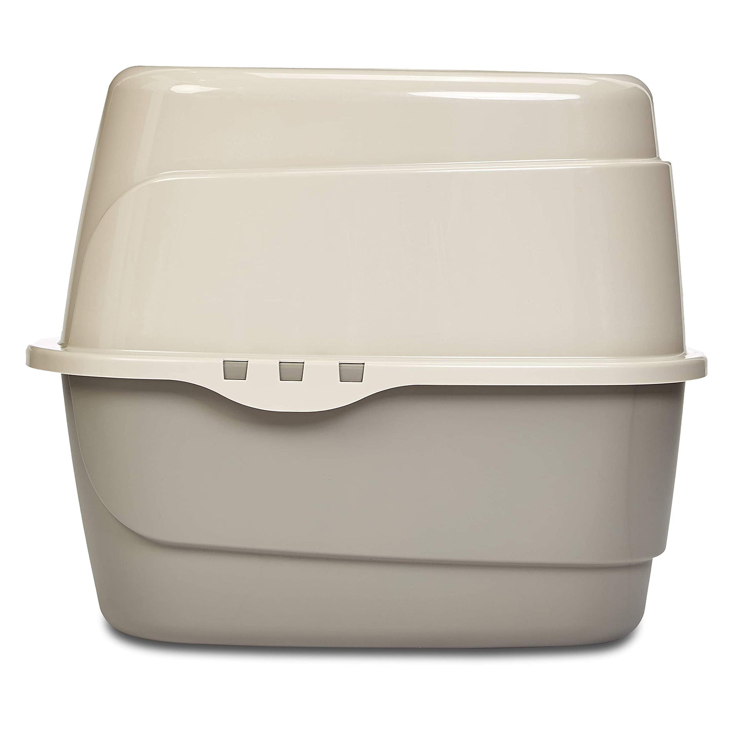 Amazon Basics Cat Litter Box with Lid, No-Mess, Standard, unisex, Charcoal, 26 in x 23 in x 20 in