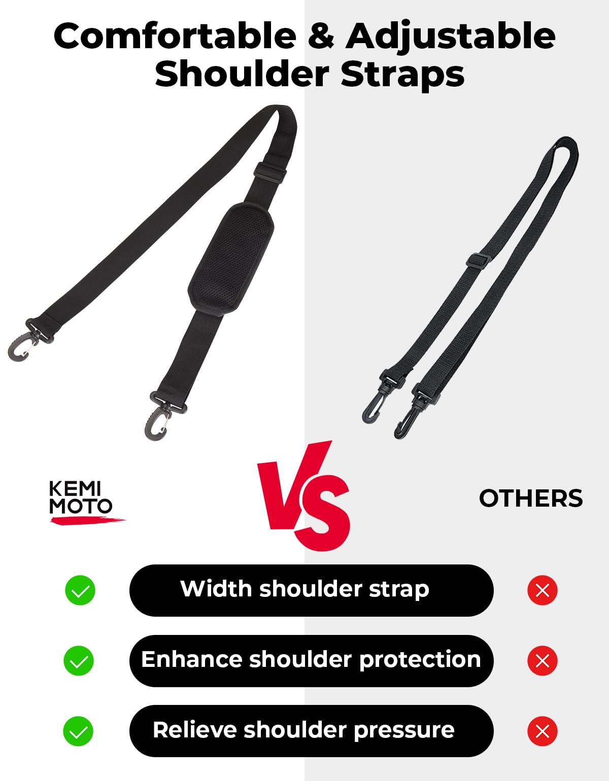KEMIMOTO Water Bottle Holder Bag, Water Bottle Carrier with Adjustable Shoulder Strap, Water Bottle Pouch Holder for Hiking, Camping, Fishing, Compatible with YETI Stanley SLM 32 oz, 40 oz, 64 oz
