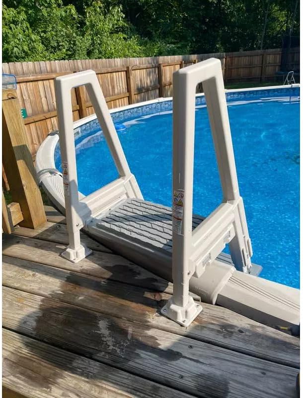 Confer Plastics 6000X Heavy Duty Above Ground in-Pool Swimming Ladder for Decks Adjustable from 42IN to 56IN HIGH