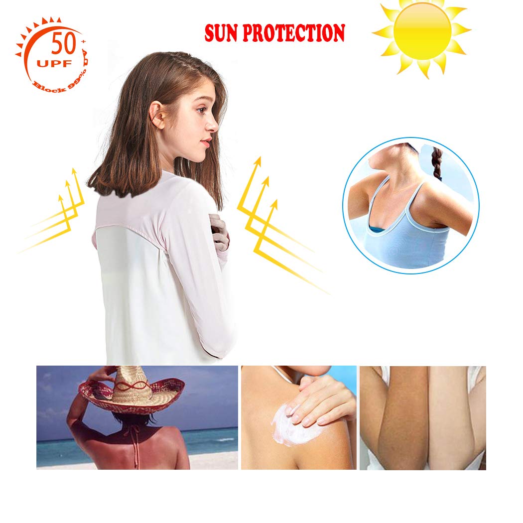 Anti-UV Golf Cooling Shawl Arm Sleeve Sun Protection Breathable & Comfortable for Women Golf & Outdoor Sports White