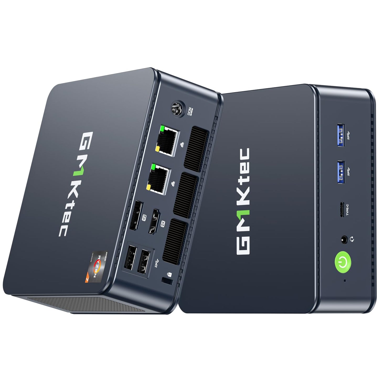GMKtec M5 Plus Gaming Mini PC Ryzen 7 5825U (Upgraded 7430U/ 5700U), 32GB RAM 1TB SSD Dual NIC LAN 2.5GbE Desktop Computers Office Home, Triple 4K Display, WiFi 6E, USB3.2, USB-C, BT 5.2, DP, HDMI 2.0