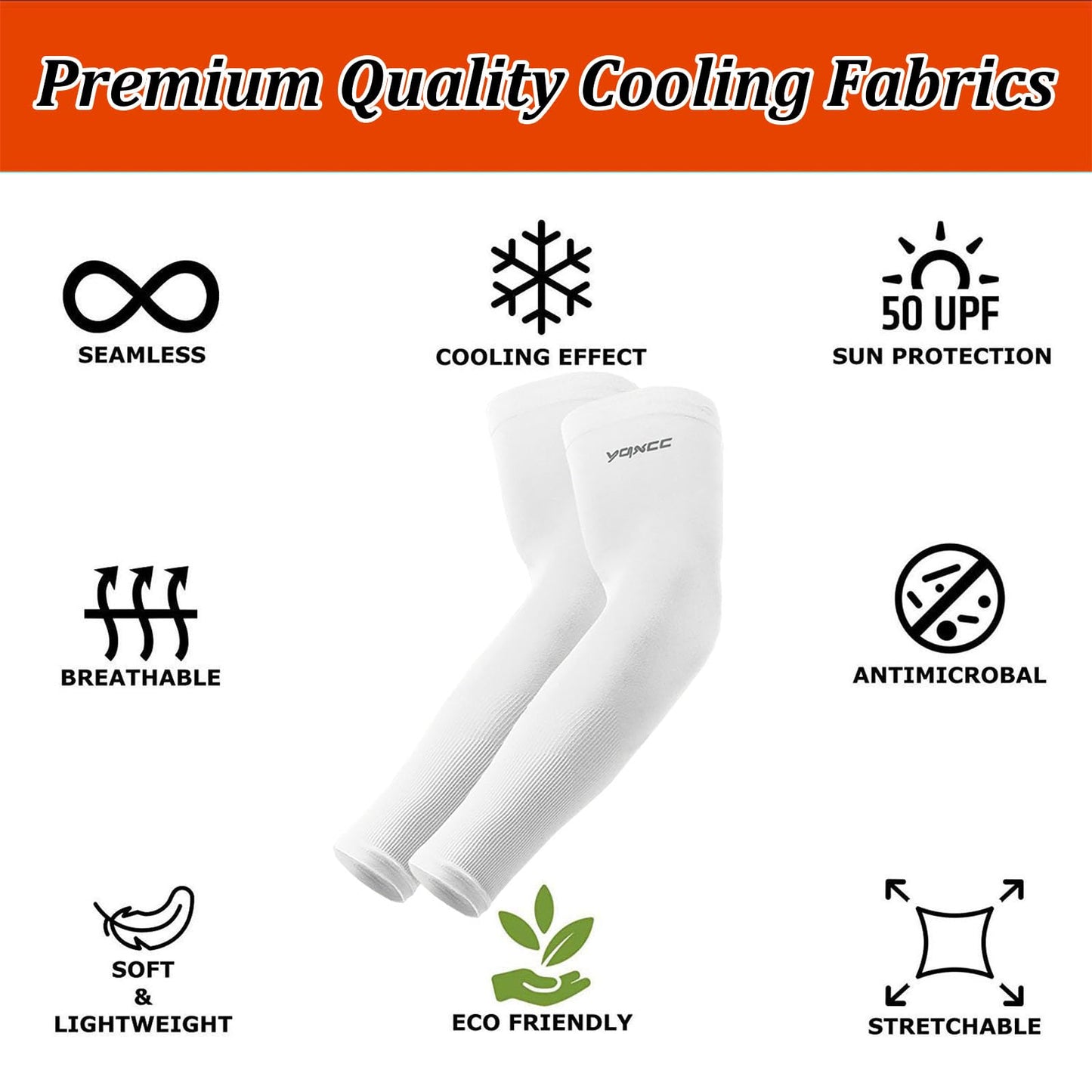 YQXCC 6 Pairs Arm Sleeves, Cooling UV Sun Protection Sports Compression Sleeves for Men Women, Golf Basketball Arm Sleeves