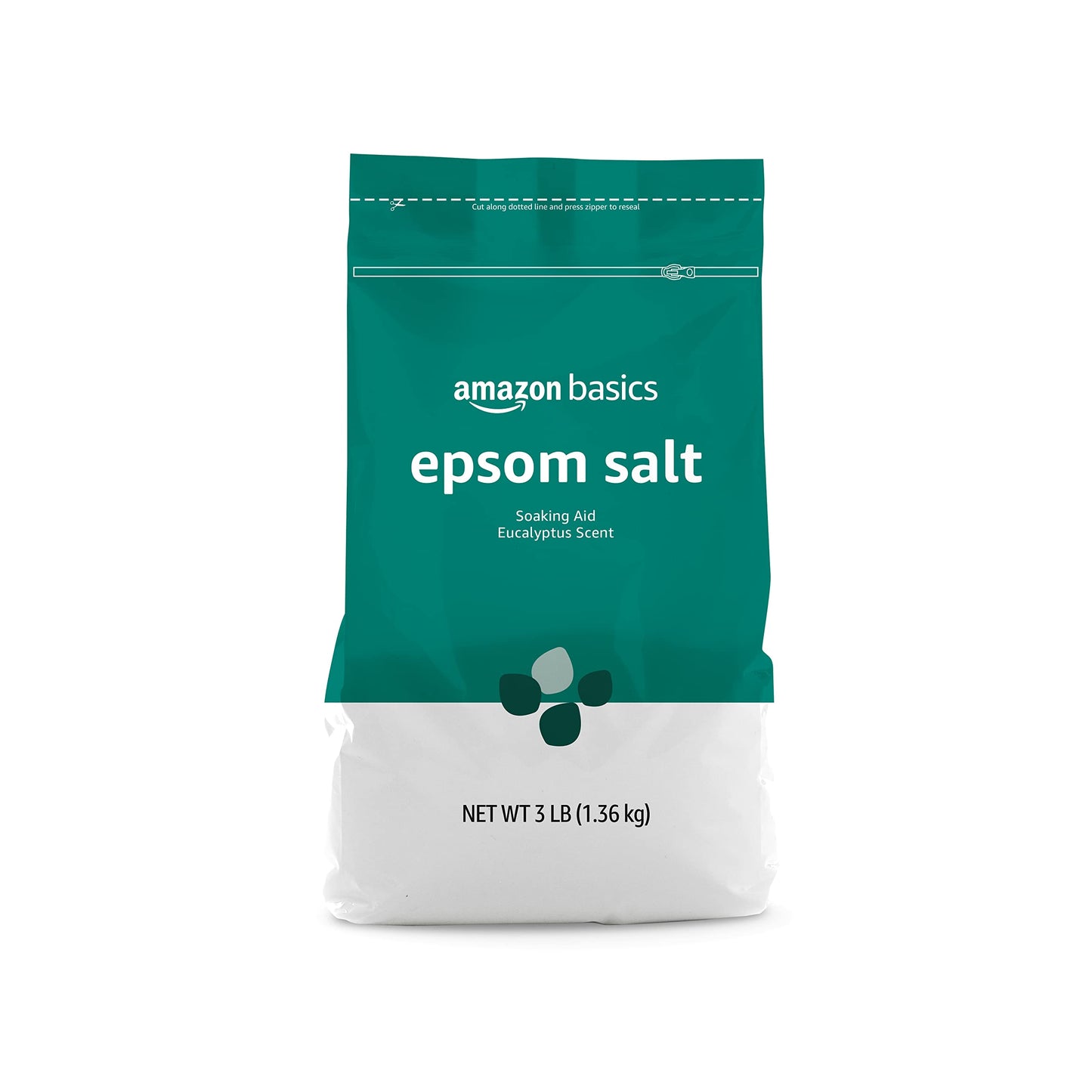 Amazon Basics Epsom Salt Soaking Aid, Eucalyptus Scented, 3 Pound (Pack of 6) (Previously Solimo)