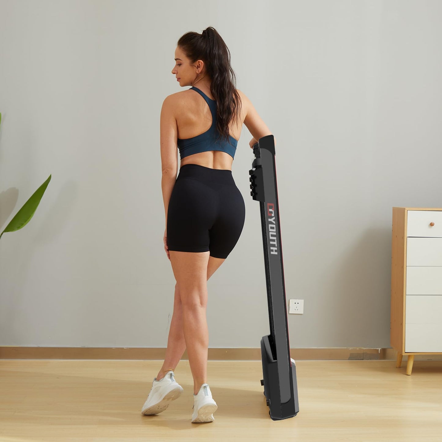 GOYOUTH Under Desk Treadmill, Medium Walking Pad for Home & Office, 12 HIIT Programs, Installation-Free, 300 lbs Capacity, 2.25HP