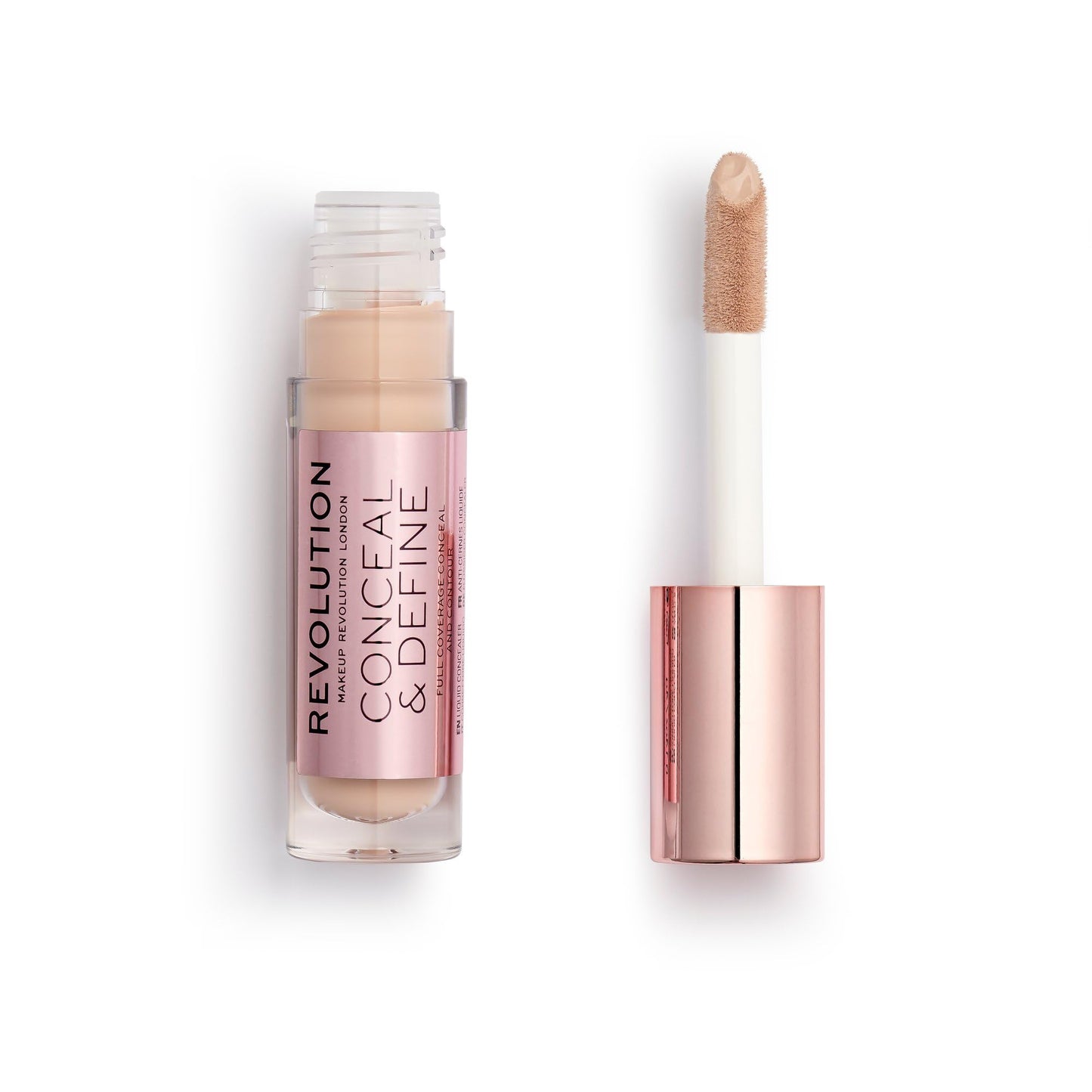 Revolution Beauty, Conceal & Define Concealer, Full Coverage & Lightweight, Long-Lasting Matte Finish, Vegan & Cruelty Free, C3 Fair to Light Skin Tones, 0.14 Oz. (Pack of 2)