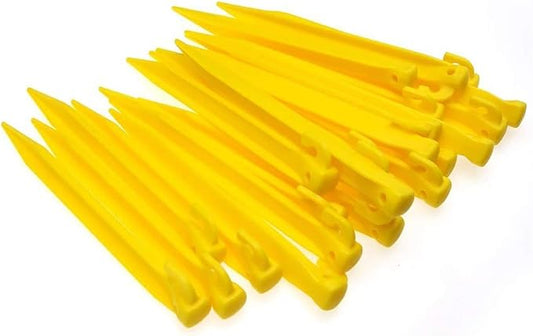 24 Pcs 9 Inch (225mm) Tent Pegs Plastic Spike Hook Awning Camping Caravan Visual Marker
