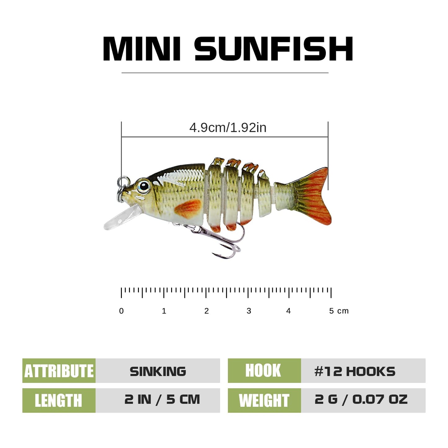 TRUSCEND Fishing Lures for Freshwater and Saltwater, Lifelike Swimbait for Bass Trout Crappie, Top Water Fishing Lure, Amazing Fishing Gifts for Men, Must-Have for Family Fishing Gear