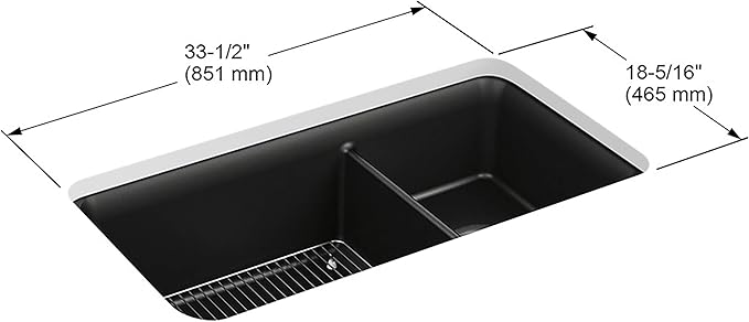 KOHLER K-8204-CM3 Cairn Sink, 33 in, Matte Taupe