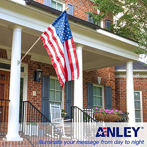 Anley 56" Pine Wooden House Flagpole - for Sleeve House Flags (28" x 40") - Wood Flag Pole with Tangle Free Design, Rotating Rings and Anti-Wrap Tube -Flag and Flagpole Holder NOT Included