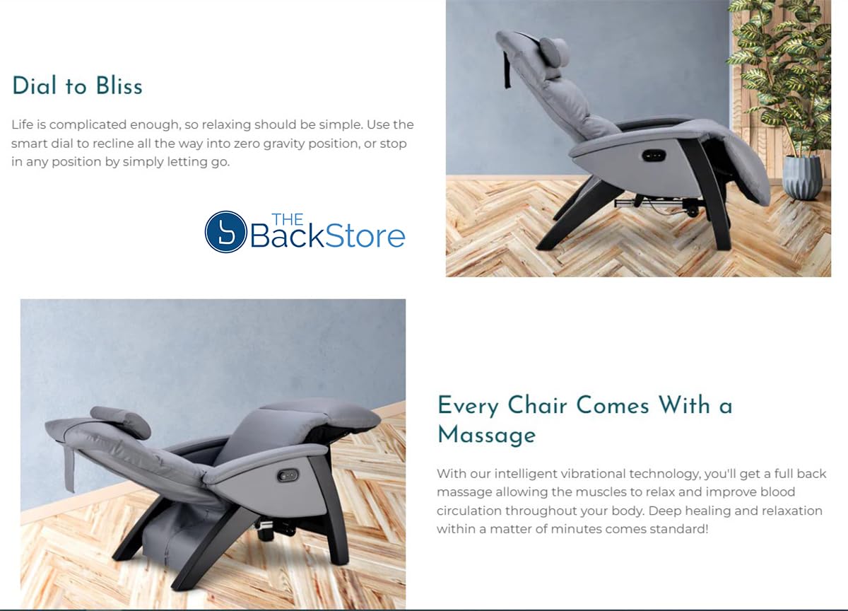 Svago Lite 2 SV210 Dual Power Infinite Position Zero Anti Gravity Recliner Chair with Heat and Air Massage - Grey