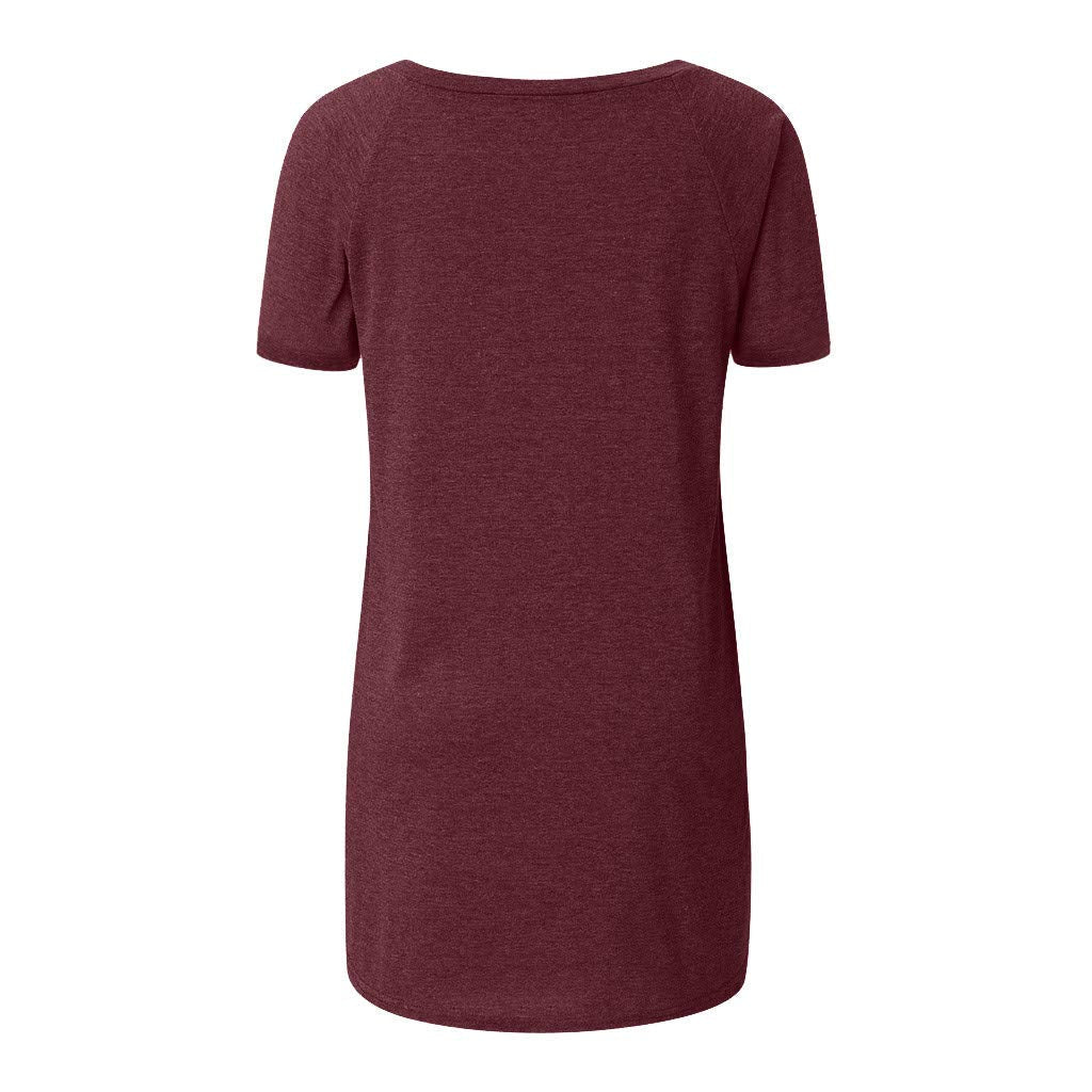 Aniywn Women's Plus Size Sweatshirt Tops Ladies Baggy Long Sleeve Thin Solid Pullover Blouse T Shirts (S, V-Wine)