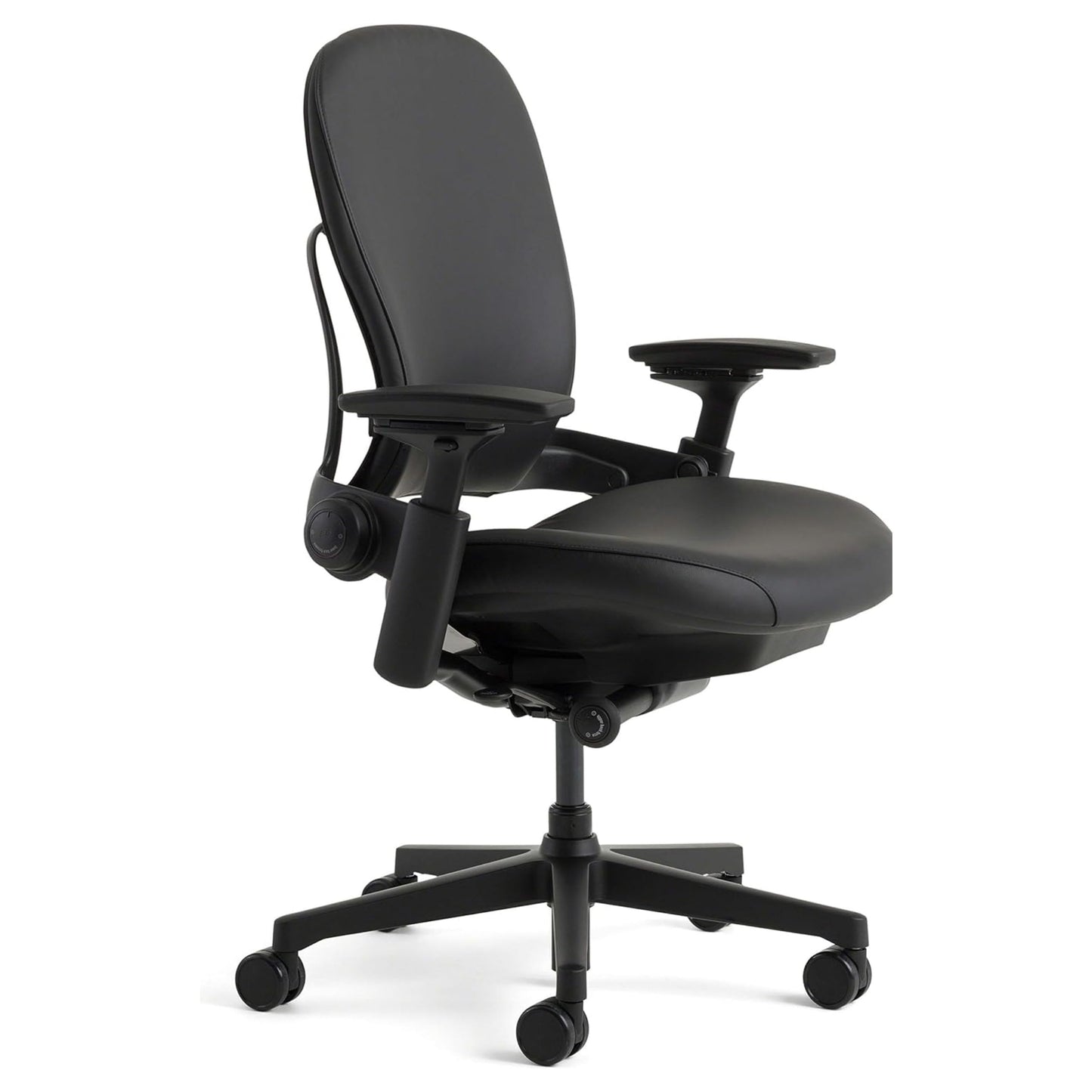Steelcase Leap Office Chair V2 - Ergonomic Work Chair with Wheels for Carpet Flooring - Work Chair Supports Unique Body Shape - with Natural Glide System & Liveback Technology - Black Leather