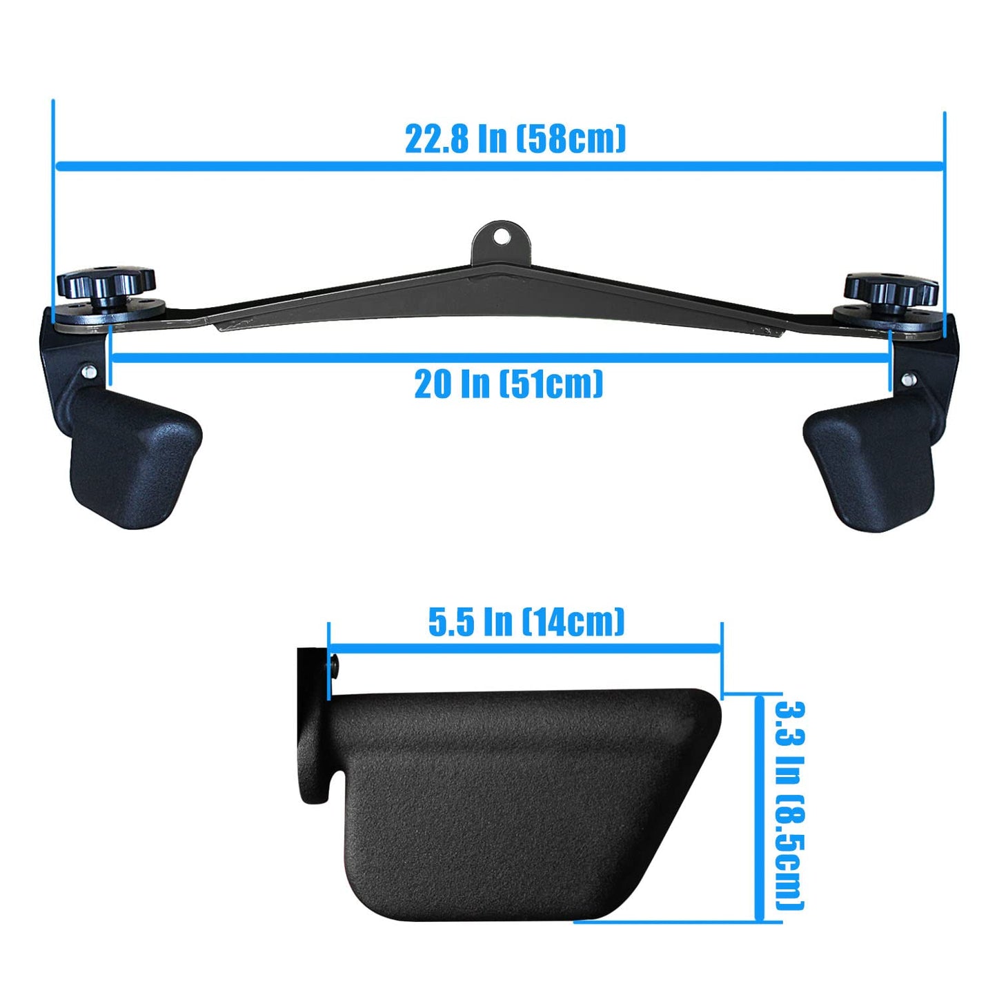 Home Gym Fitness Spreader Bar, Multi-Grip Wide Lat Pull Down Bar, Neutral Grip Handle, Lat Pulldown Attachments Long Bar for Cable Pulley System Machine, T-bar Row Landmine Attachment (SP-B03)