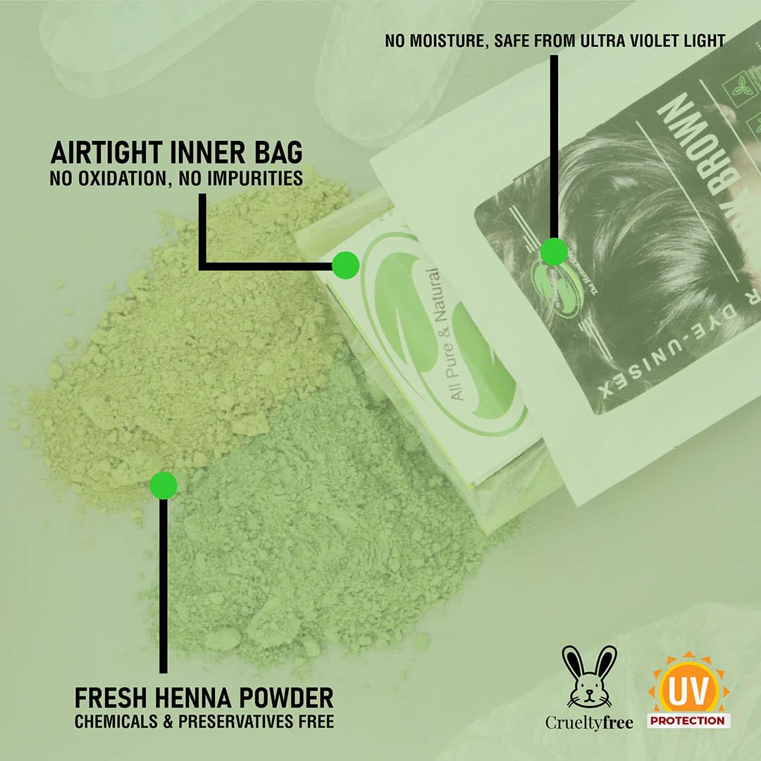 1 Pack Of Dark Brown Henna Hair & Beard Color/Dye 150 Grams - Natural Hair Color, Plant-based Hair Dye - The Henna Guys