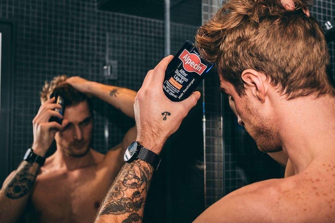 Alpecin After Shampoo Caffeine Liquid Hair Recharger, 6.76 fl oz, Scalp Tonic for Men's Thinning Hair Growth, Sulfate Free with Castor Oil