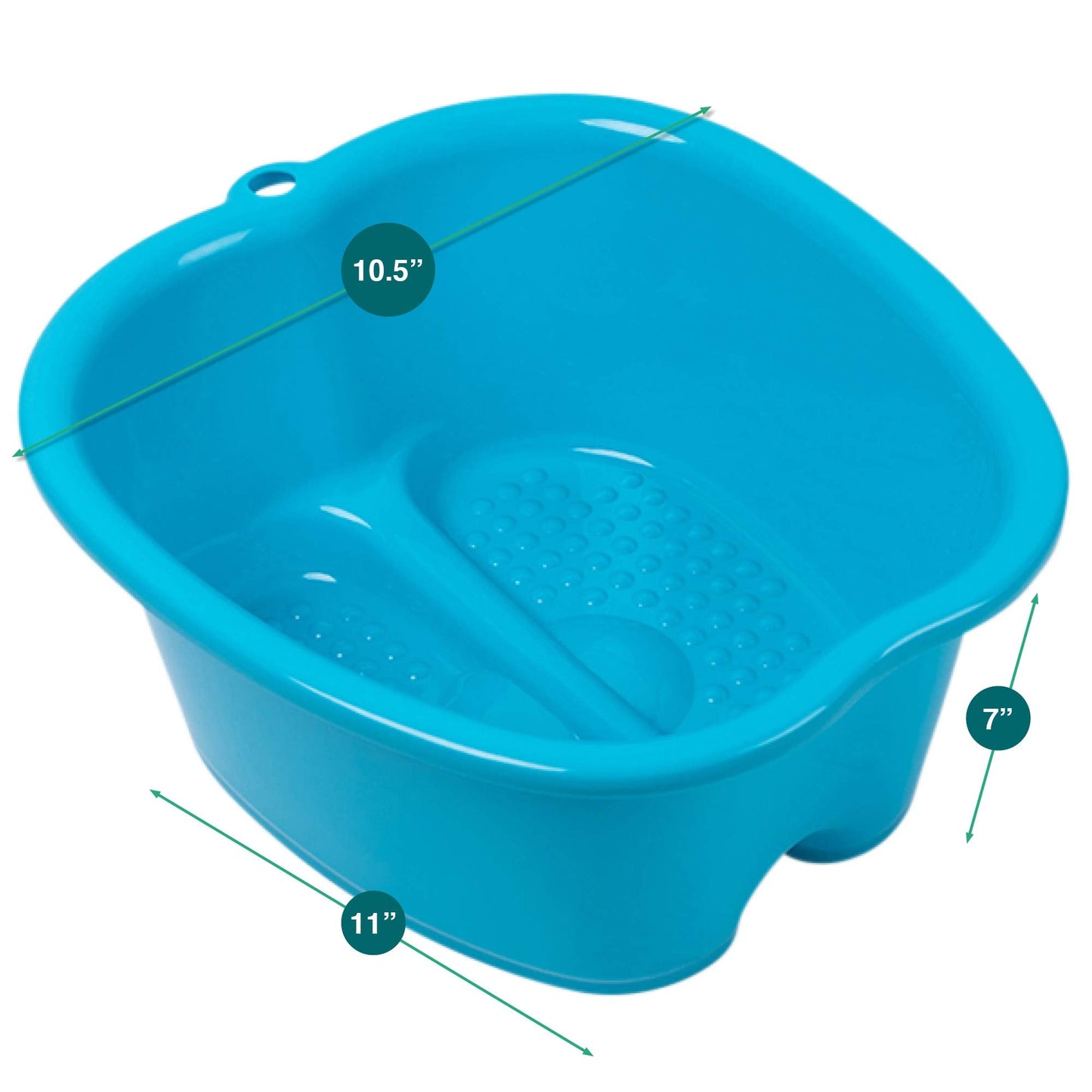 AllSett Health Foot Soaking Bath Basin – Large Size for Soaking Feet | Pedicure and Massager Tub for at Home Spa Treatment | Callus, Fungus, Dead Skin Remover, Blue