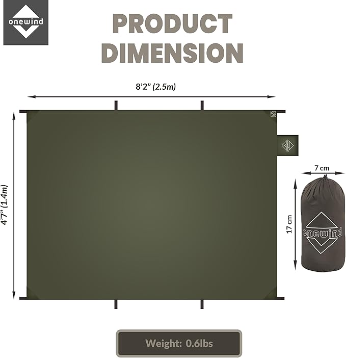 Onewind Tent Footprint, Small Tarp Tent Floor Ground Sheet 4000mm Waterproof Rate PU Coating, 98" *55" Ultralight Camping Tarp for Backpacking, Hiking, Camping, Picnic