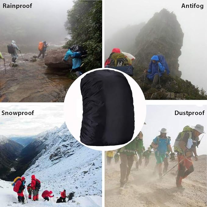 Waterproof Backpack Rain Cover with Anti Slip Buckle Strap for Camping, Hiking, Traveling, Hunting, Biking, 15-80L