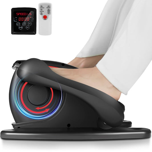ANCHEER Under Desk Elliptical, Electric Ellipse Leg Exerciser While Sitting for Seniors Adults, Quiet Portable Motorized Seated Foot Pedal Exerciser with Remote Control for Home Office Use