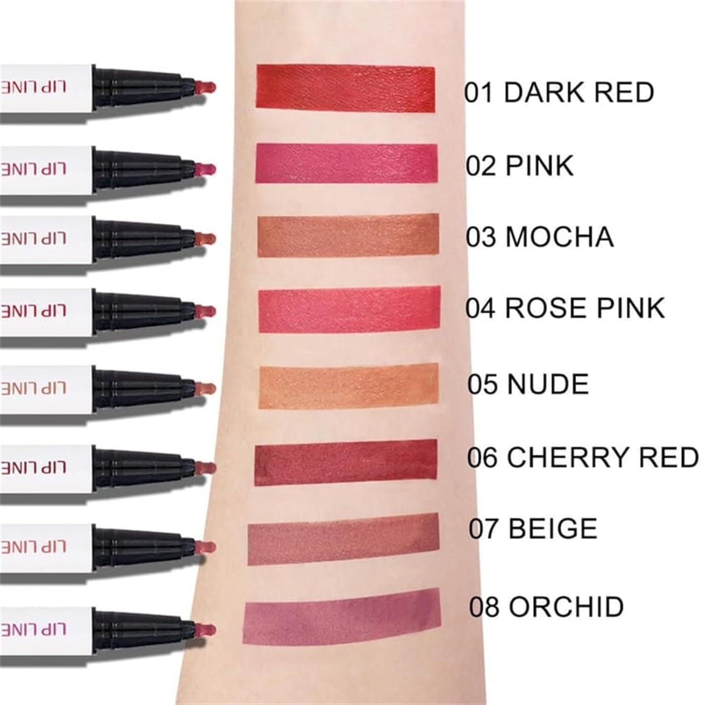 Anokia Longwear Liquid Lip Liner, Cool Story Lip Liner Liquid, Benighty Liquid Lip Liner, 2-in-1 Waterproof Long-Lasting Matte Liquid Lipstick for Women (04#, 0.6ml)