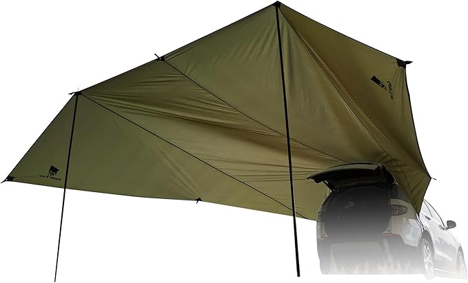 GEERTOP Large Car Awning Camping Tarp SUV Tailgate Truck Canopy Sun Shade Waterproof Outdoor Rear Vehicle Awning Shelter for Van, MPV, Campers