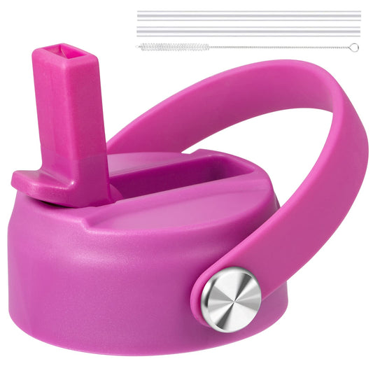 Straw Lid for Hydro Flask Wide Mouth, Lids with Straw for Hydroflask 12 16 18 20 32 40 oz Wide Mouth, Replacement Straw Cap for Hydroflask, Top Sport Bottle Lids Accessories,Carnation